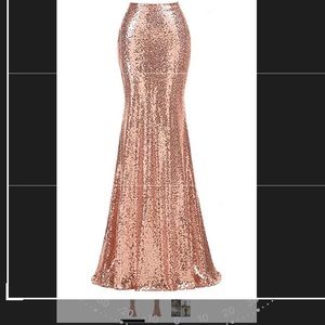 Rose Gold Sequins Maxi Skirt
